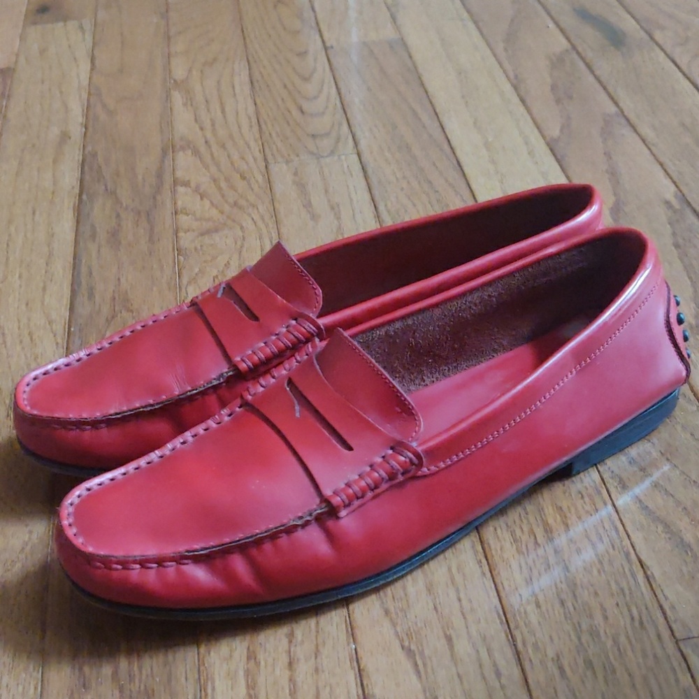 Beautiful red Tod's loafers